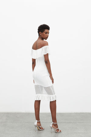 Charm Sweater Dress | White