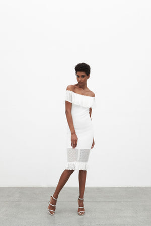 Charm Sweater Dress | White